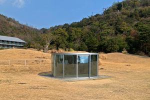 [Dan Graham][0], _Cylinder Bisected by Plane_ (1995). Benesse Art Site, Naoshima Island, Japan. Photo: Georges Armaos.


[0]: https://ocula.com/artists/dan-graham/